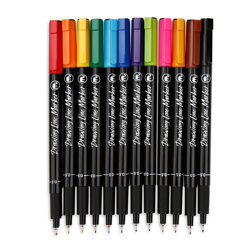 Drawing Line Marker Set, 0.5 mm, 12 Colours