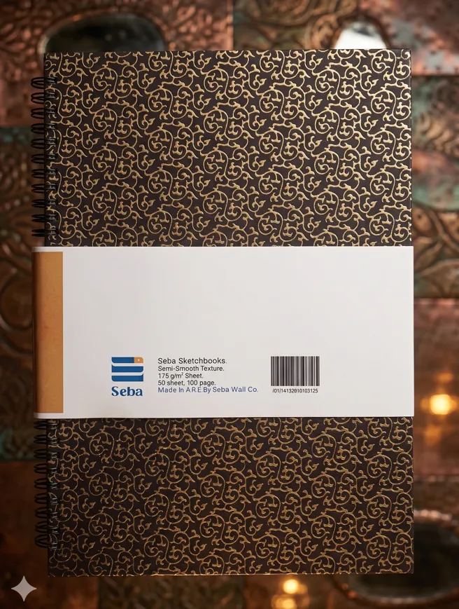 Seba A4 Sketchbook, Wire-O Hardcover, 50 Blank Sheets, 175 gsm