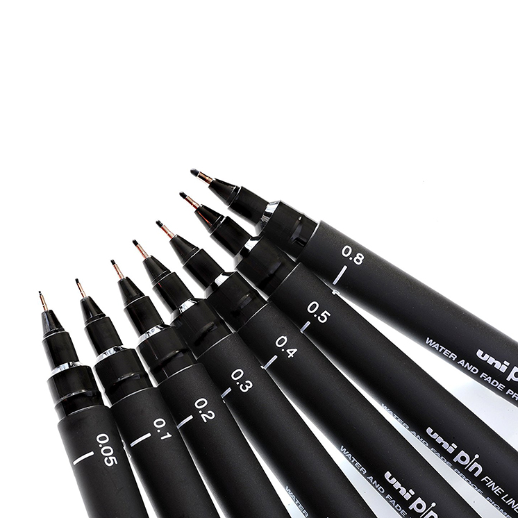 Uni Pin Fineliner, Pigment Ink, Fade-Proof, 0.3 mm