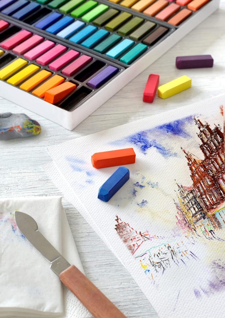 Faber-Castell Soft Pastel Set, 12 Colours, Long Sticks