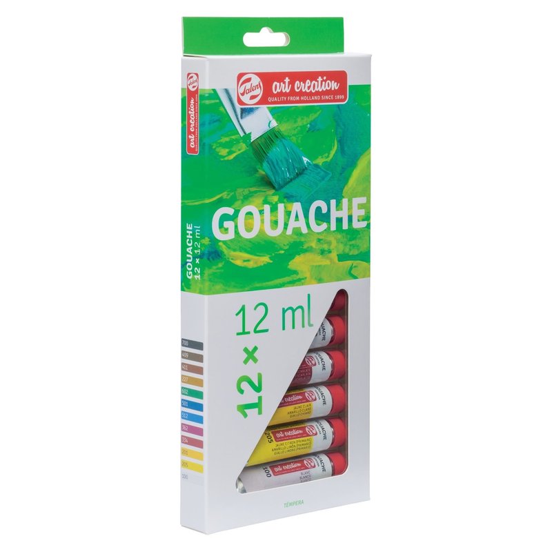 Talens Art Creation Gouache Set, 12 Tubes, 12 ml