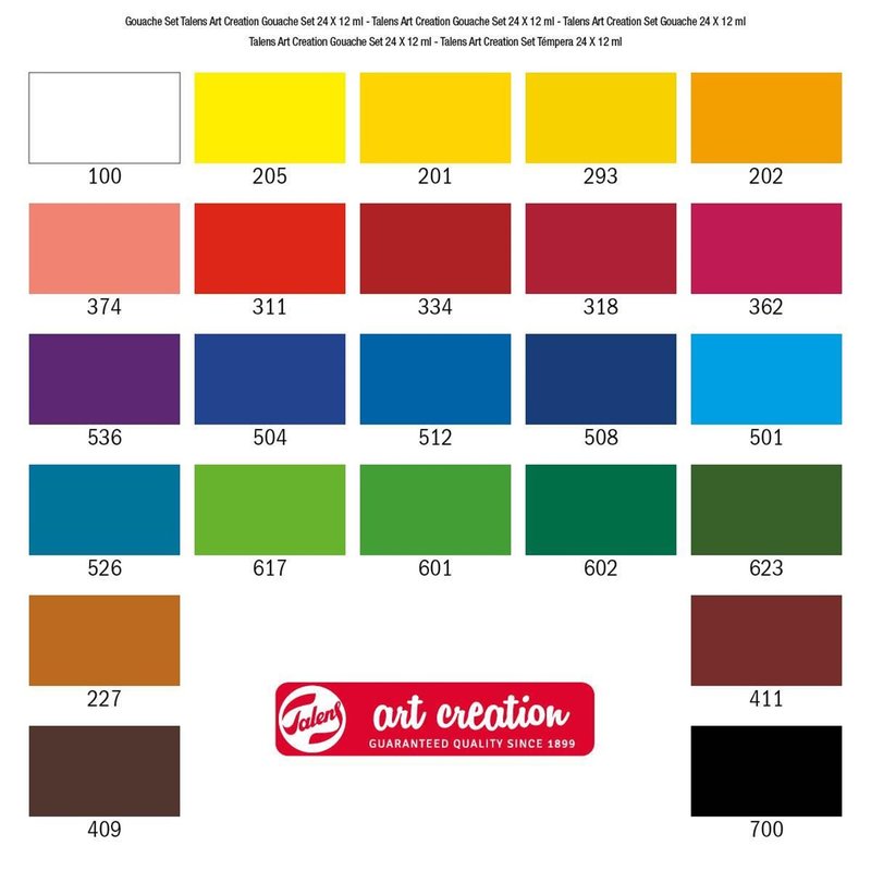 Talens Art Creation Gouache Set, 24 Tubes, 12 ml