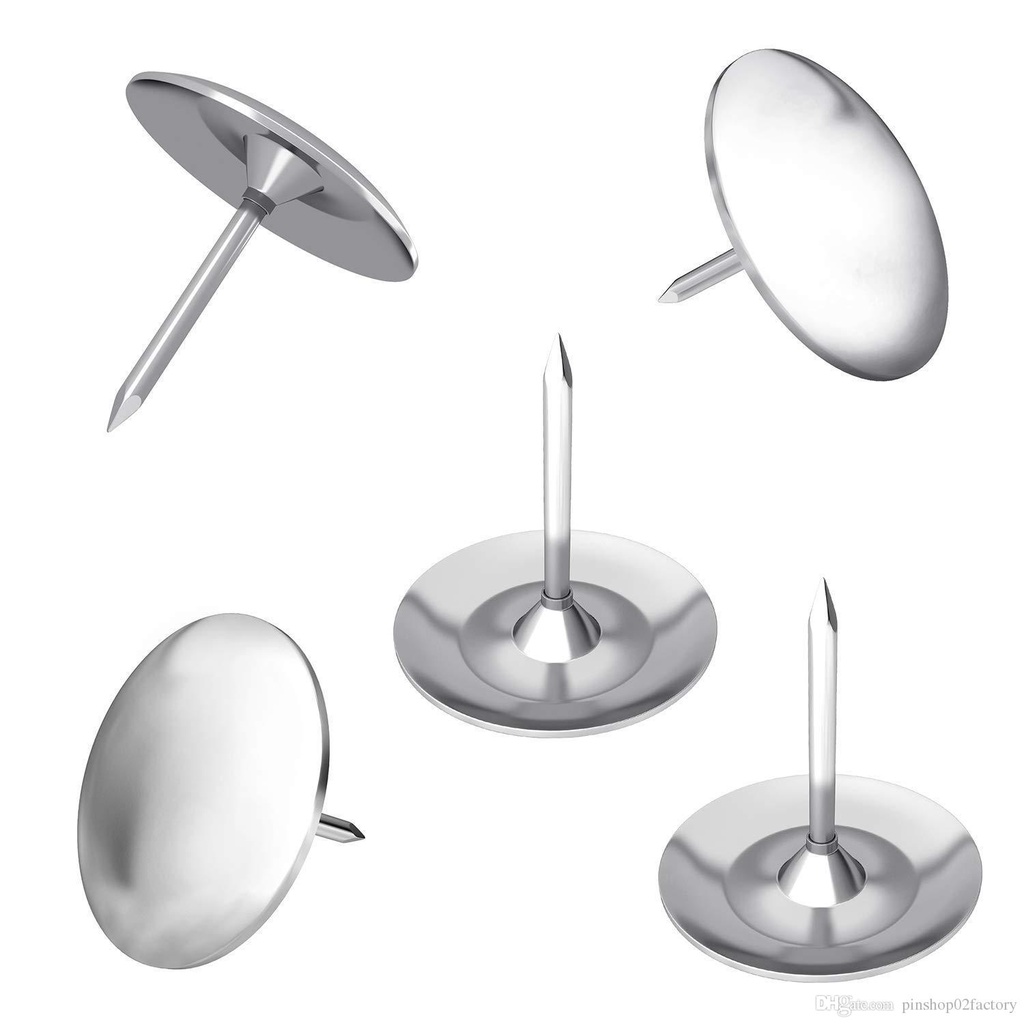 [OFF-0007] M&G Chenguang Push Pins, Silver Round Head, One Box