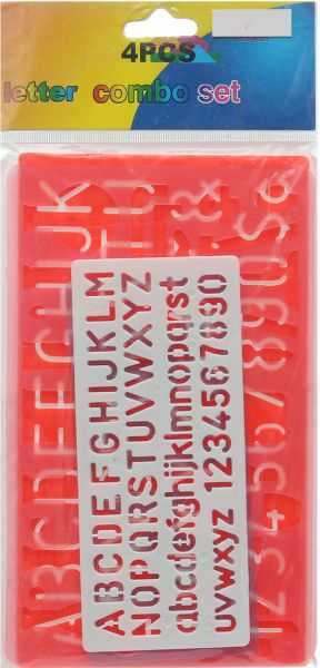Smart Plastic Letter Template Ruler Set, 4 Sizes