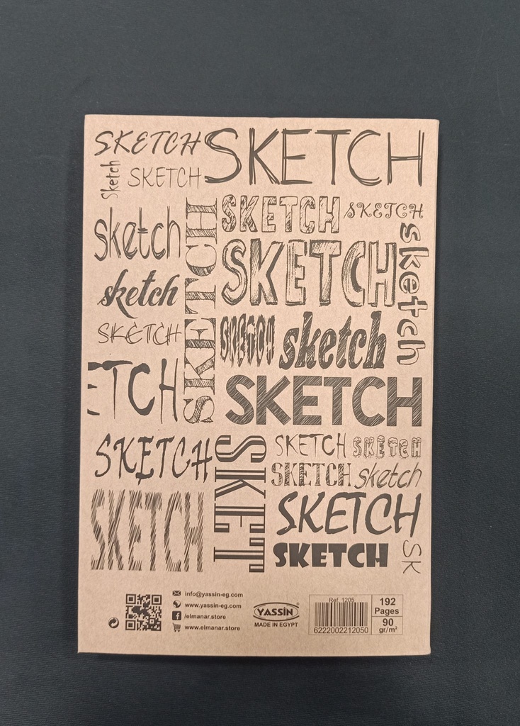 [PAPN-0078] Yassin Kraft Sketchbook, 192 Sheets, 90 gsm, 22x14.8 cm