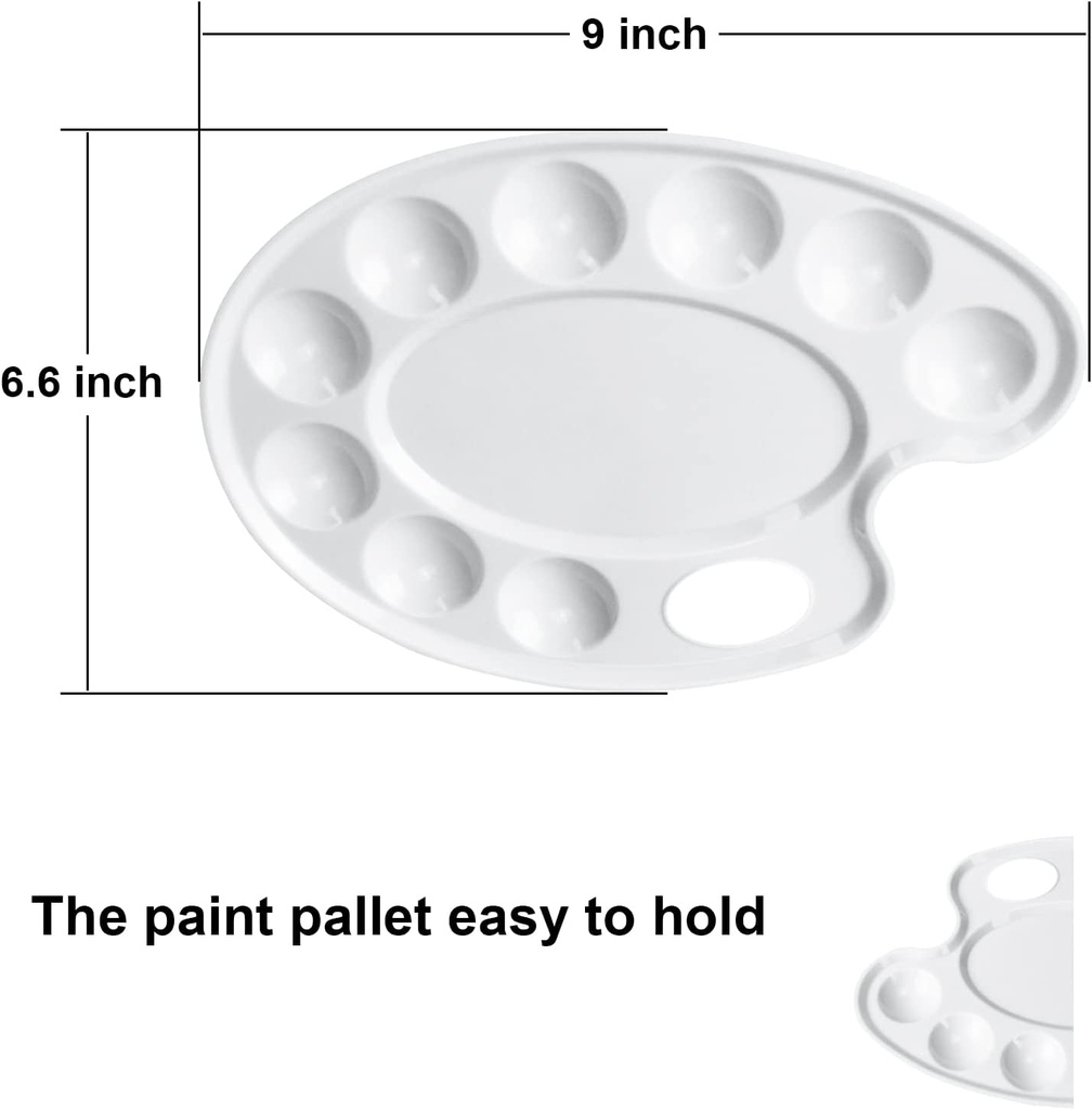 [ART-PNT-0093] Smart Plastic Palette, White, 9 Round and 4 Rectangular Wells