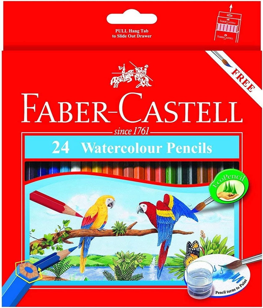 [PEN-COL-0007] Faber-Castell Watercolour Pencil Set, 24 Long