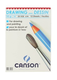 Canson Drawing Sketch Paper, 12 Sheets, White, Eighth Sheet