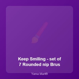 Keep Smiling Round Brush Set, 7 Brushes, Brown Hair, Long Handle