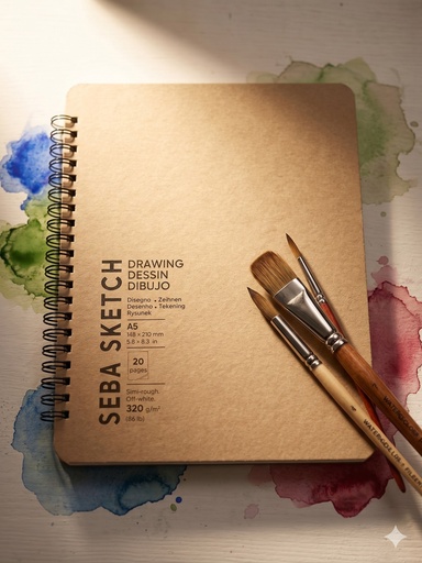 Seba Sketchbook, Rough Off-White 320 gsm, 20 Sheets, A5